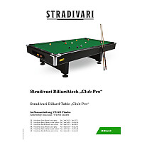 Stradivari Billardtisch "Club Pro" in Platingrau