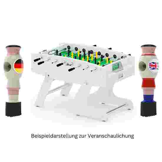 Automaten Hoffmann Tischkicker „klappbar“ Weiß, Deutschland vs. England (Holzfiguren)