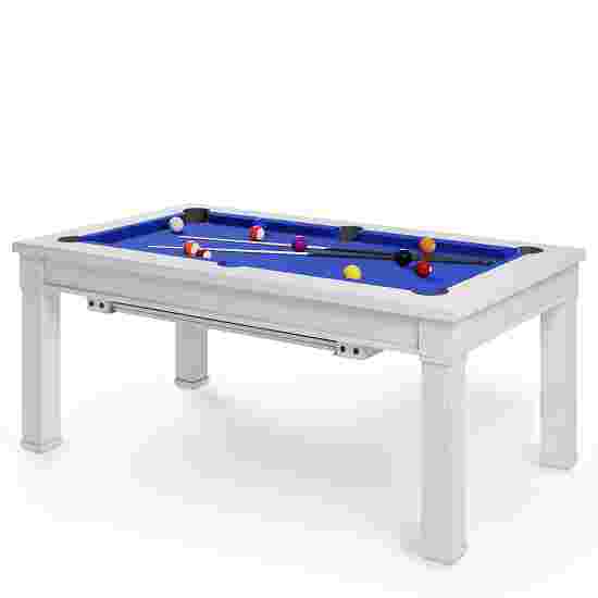 Bison Billard- und Esstisch Dolce Vita in Hamilton White 5 ft = 184x106 cm, Königsblau