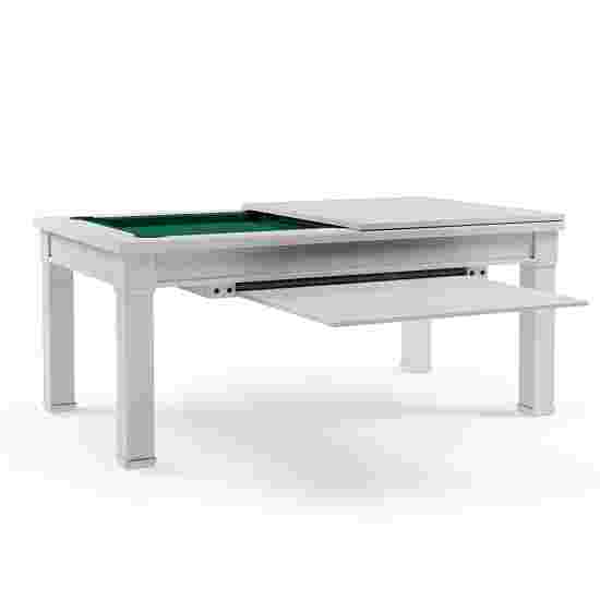 Bison Billard- und Esstisch Dolce Vita in Hamilton White 5 ft = 184x106 cm, Englisch Billard Grün