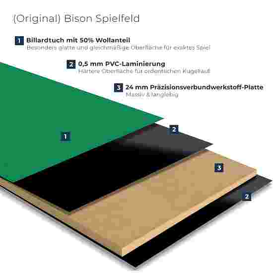 Bison Billardtisch „Tirol Erle“ 7 ft = 222x126 cm, Englisch Billard Grün