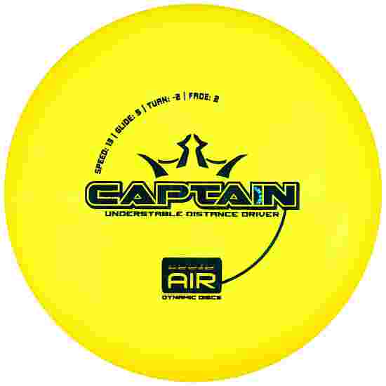 Dynamic Discs Captain, Lucid Air, Fairway Driver, 13/5/-2/2 Yellow-Metallic Turquoise 162 g
