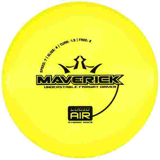 Dynamic Discs Maverick, Lucid Air, Fairway Driver, 7/4/-1,5/2 Yellow-Black 152 g