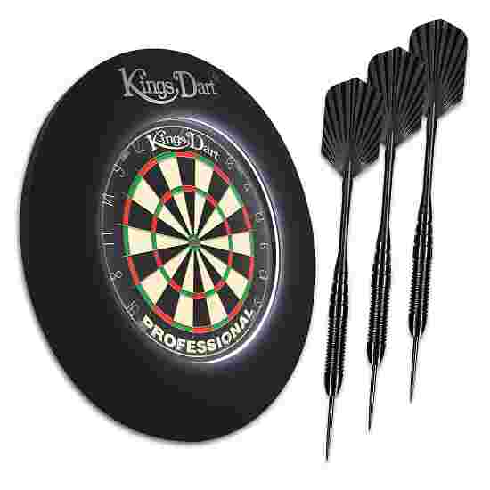 Kings Dart Dartscheiben Set &quot;Vision-LED&quot; Professional (Zahlenring Metall), Schwarz
