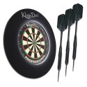 Kings Dart Dartscheiben Set "Vision-LED" Professional (Zahlenring Metall), Schwarz