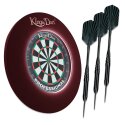 Kings Dart Dartscheiben Set "Vision-LED" Professional (Zahlenring Metall), Rot