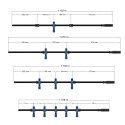 Sportime Turnierkickertisch Stange Black Dragon glänzend oder matt, 16 mm matt, 4er Set